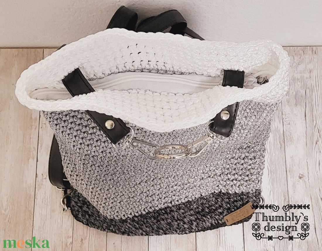 Horgolt Silver hátizsák  - táska & tok - hátizsák - hátizsák - Meska.hu