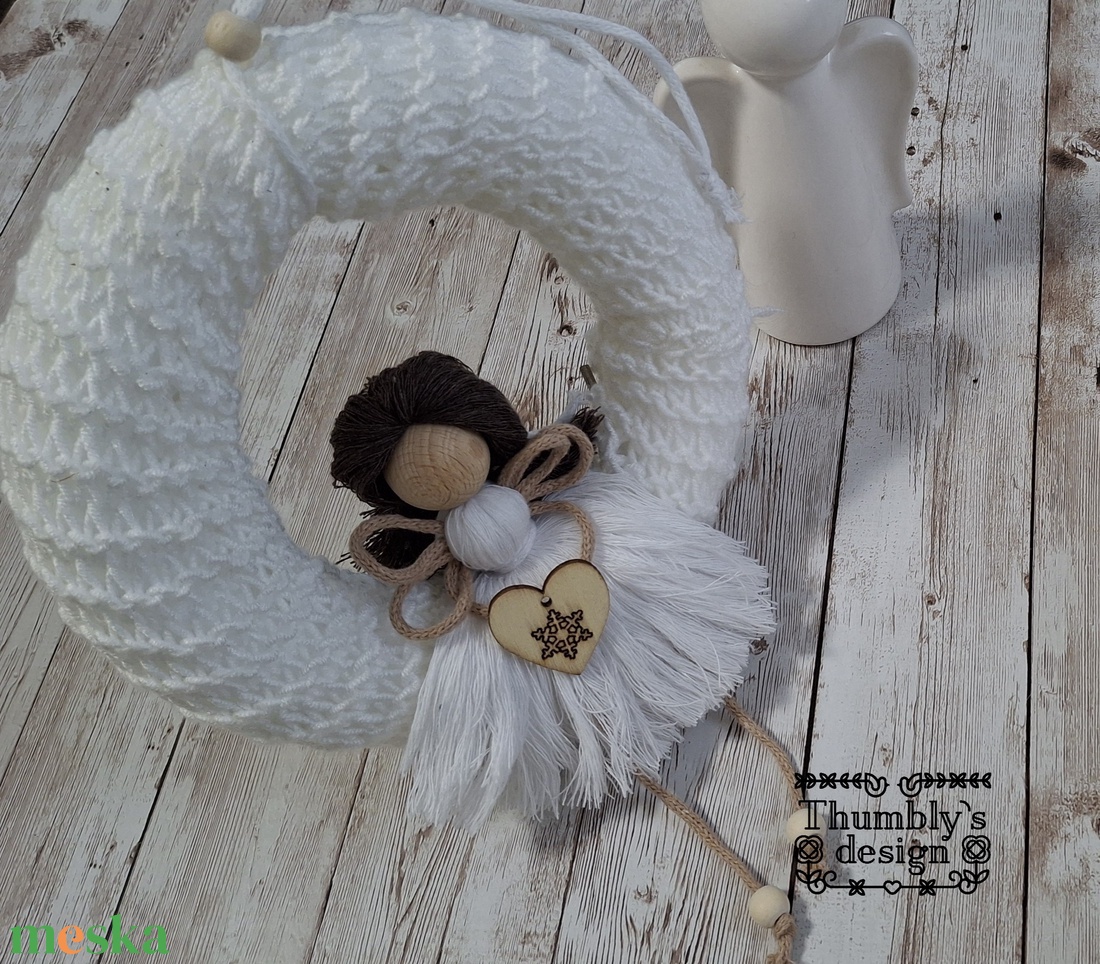 Angyalkás kopogtató  - otthon & életmód - dekoráció - ajtó- és ablak dekoráció - ajtódísz & kopogtató - Meska.hu