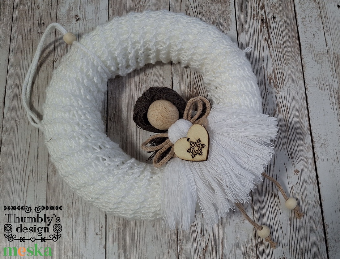 Angyalkás kopogtató  - otthon & életmód - dekoráció - ajtó- és ablak dekoráció - ajtódísz & kopogtató - Meska.hu