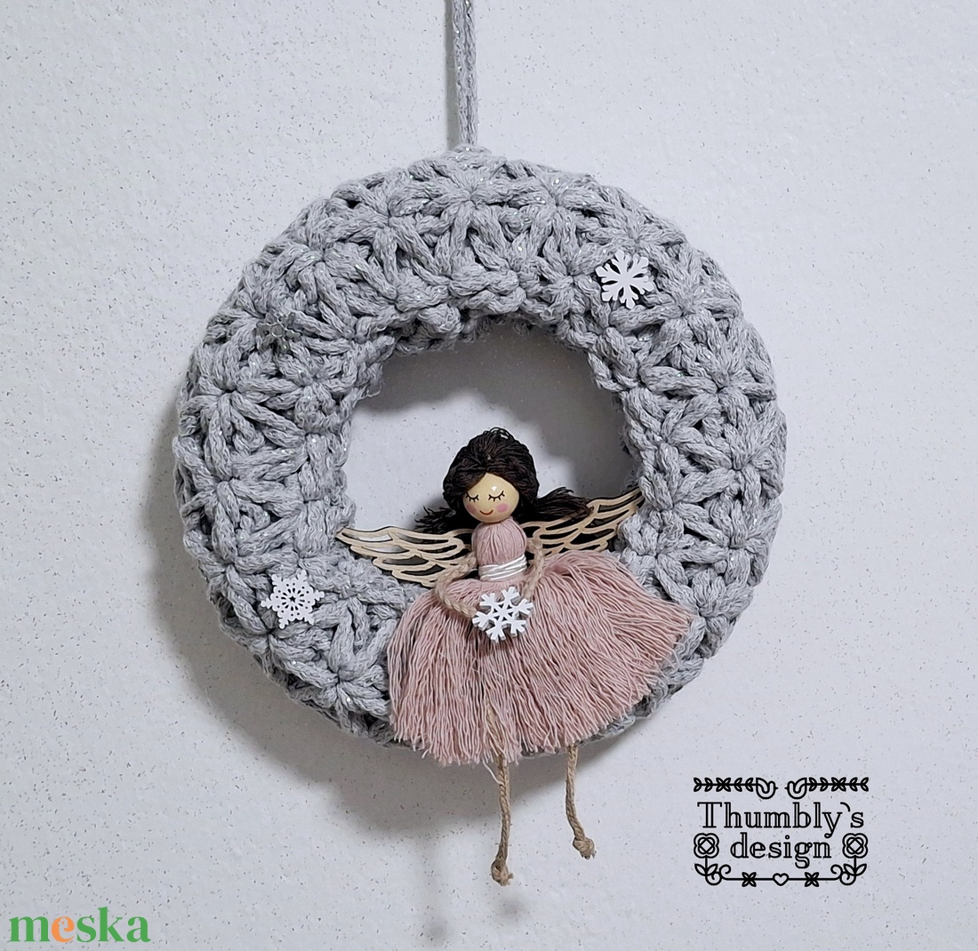 Angyalkás kopogtató  - otthon & életmód - dekoráció - ajtó- és ablak dekoráció - ajtódísz & kopogtató - Meska.hu