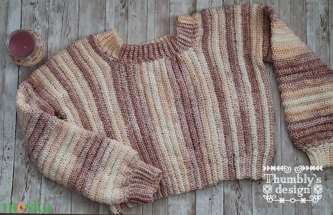 Horgolt egyedi croppp pulcsi - ruha & divat - női ruha - pulóver - Meska.hu