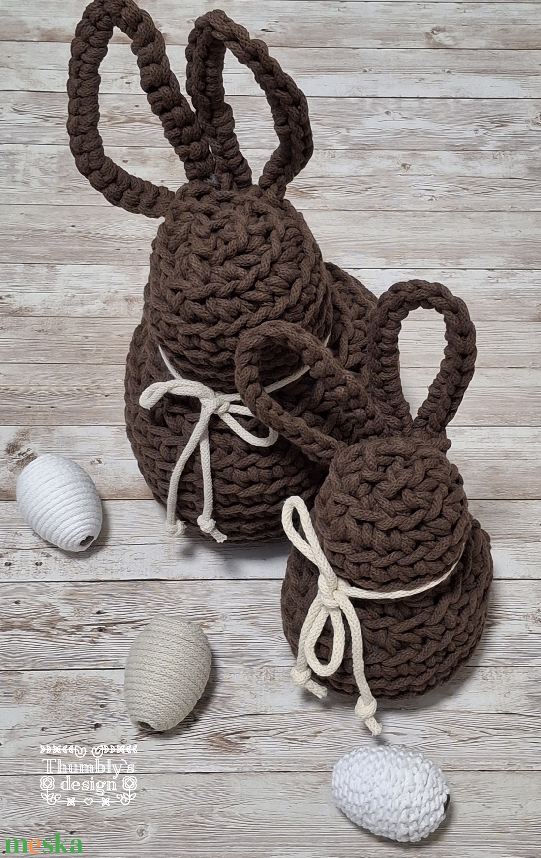 Horgolt nyuszik/ Crochet bunnys - ünnepi díszek, dekorációk - húsvéti díszek és dekorációk - húsvéti asztaldíszek - Meska.hu