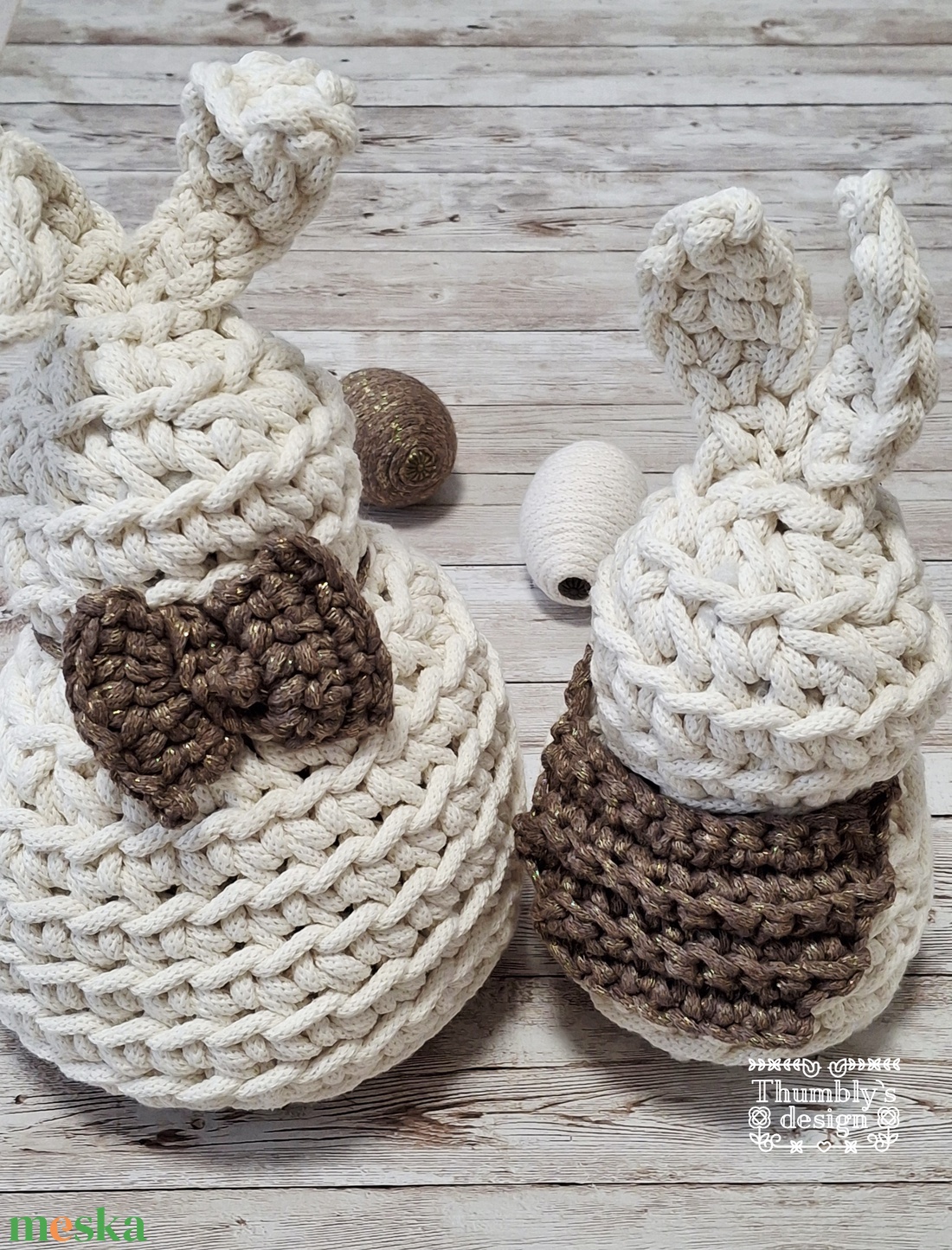 Horgolt nyuszik/ Crochet bunnys - ünnepi díszek, dekorációk - húsvéti díszek és dekorációk - Meska.hu