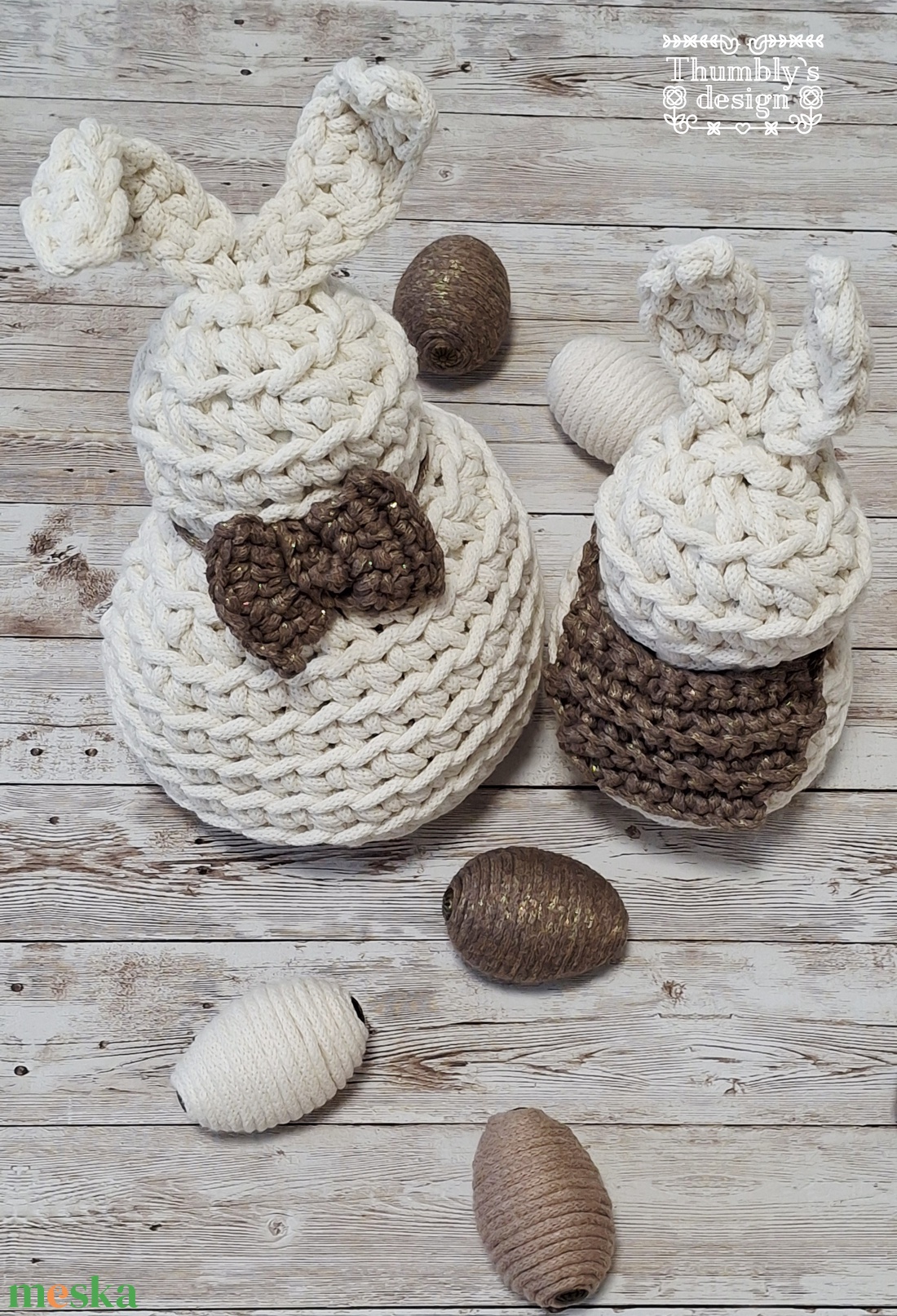 Horgolt nyuszik/ Crochet bunnys - ünnepi díszek, dekorációk - húsvéti díszek és dekorációk - Meska.hu