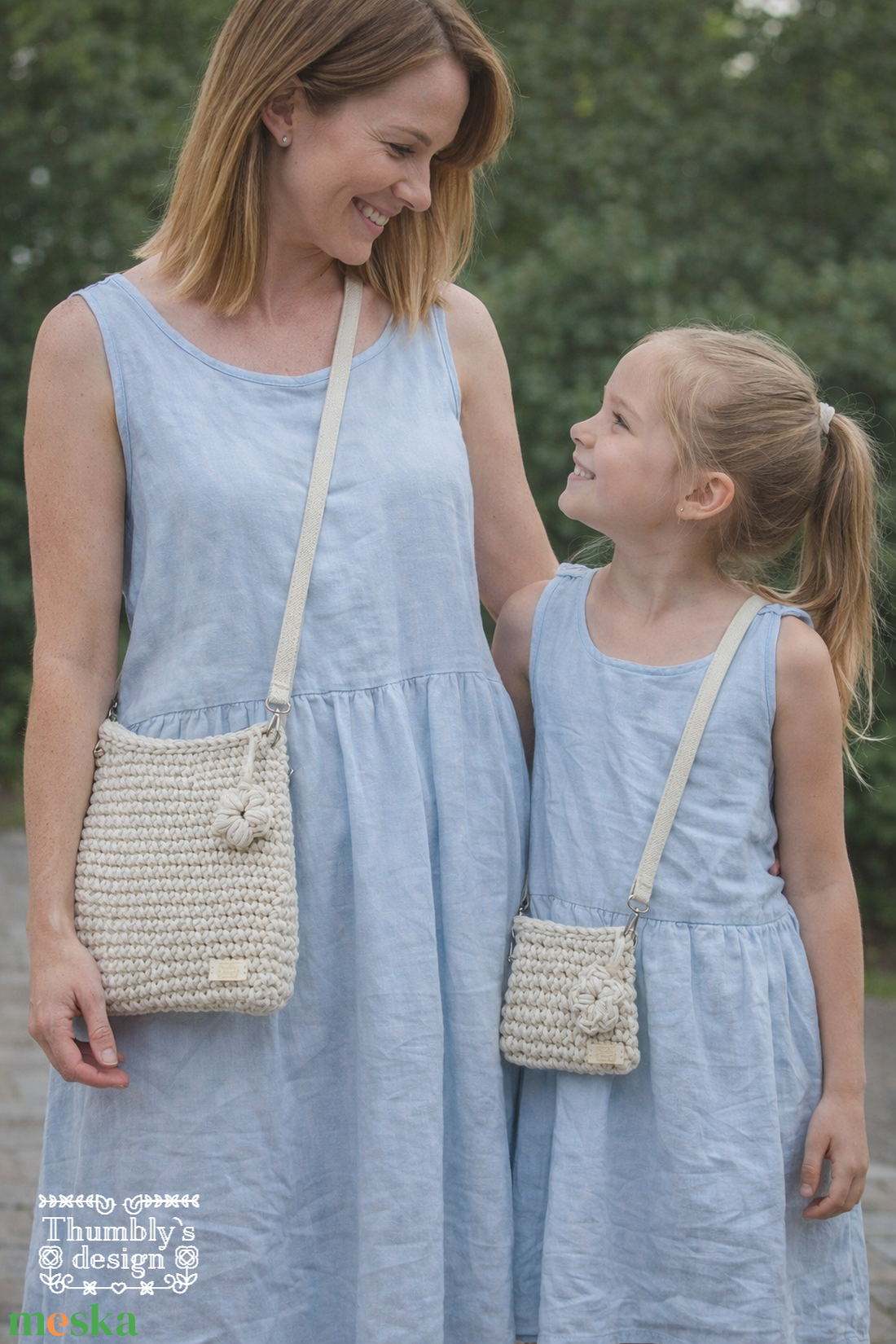 Horgolt Anya-lánya crossbody  - táska & tok - kézitáska & válltáska - válltáska - Meska.hu