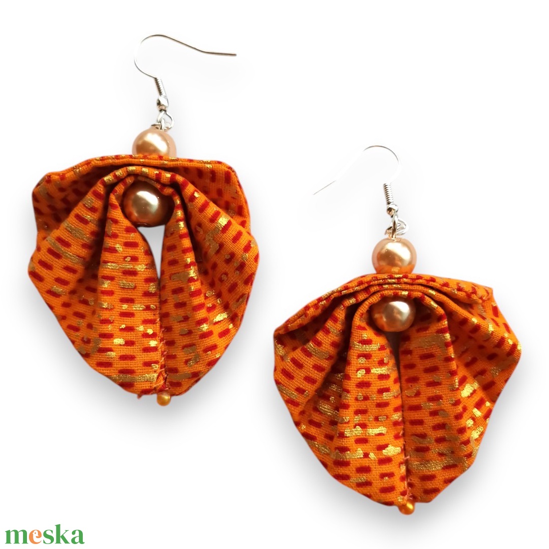 Moyo Leaf narancs- aranyszín fülbevaló - ékszer - fülbevaló - lógó fülbevaló - Meska.hu Moyo Leaf narancs- aranyszín fülbevaló - ékszer - fülbevaló - lógó fülbevaló - Meska.hu