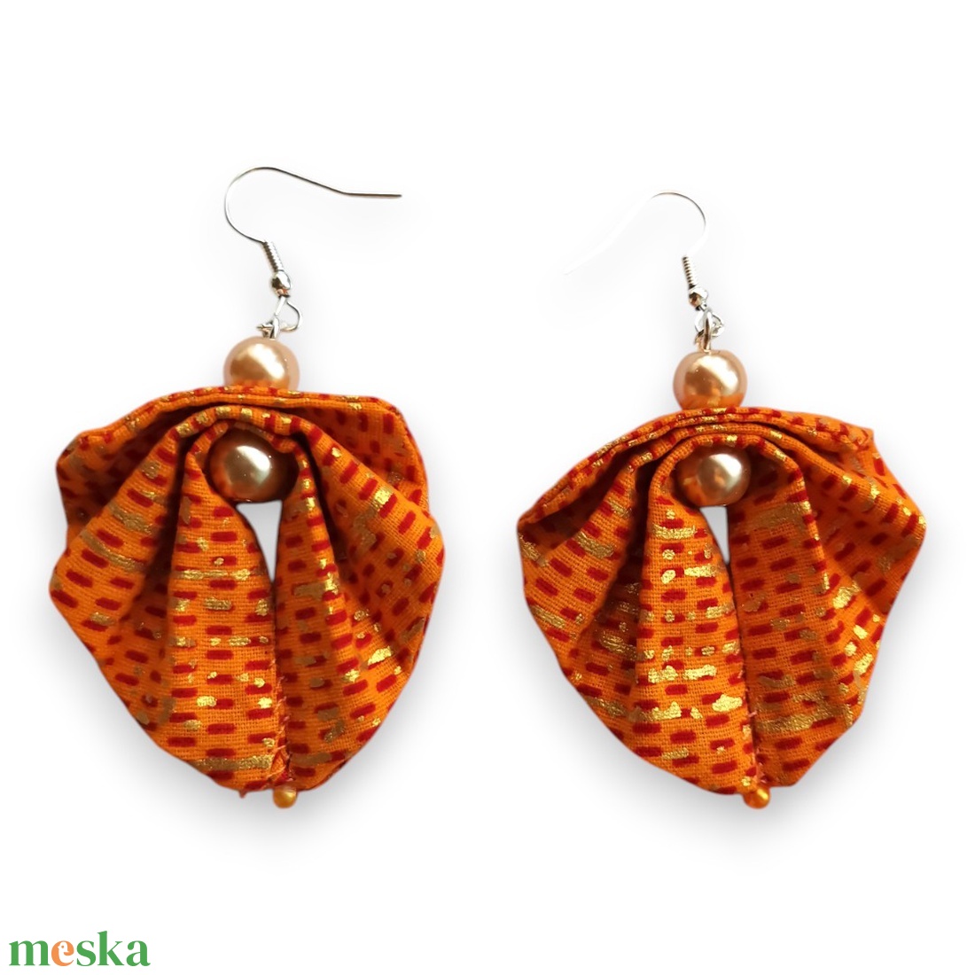 Moyo Leaf narancs- aranyszín fülbevaló - ékszer - fülbevaló - lógó fülbevaló - Meska.hu Moyo Leaf narancs- aranyszín fülbevaló - ékszer - fülbevaló - lógó fülbevaló - Meska.hu