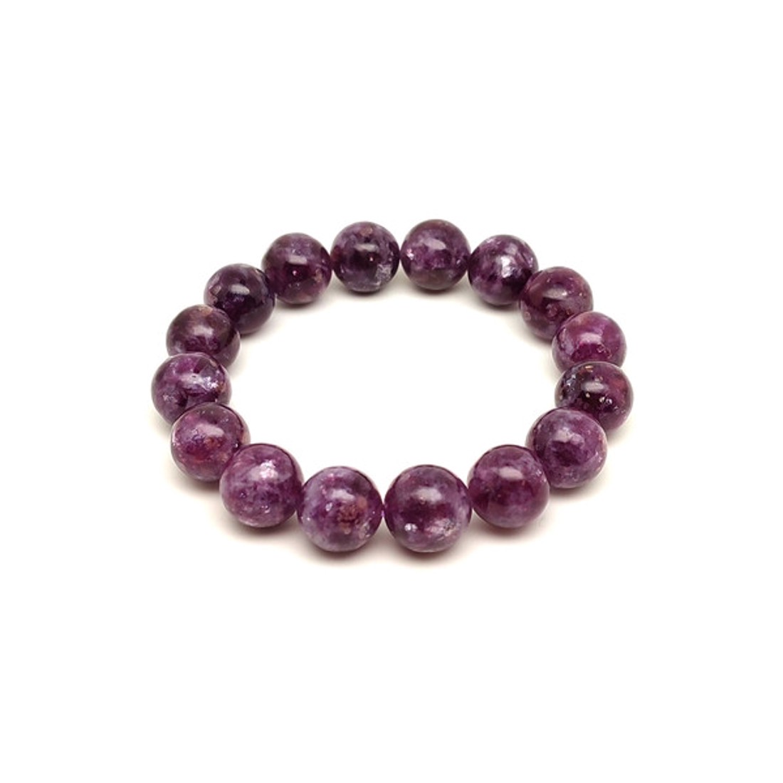 AA minőségű lepidolit golyós ásvány karkötő 12�13mm - ékszer - karkötő - ásványkarkötő - Meska.hu