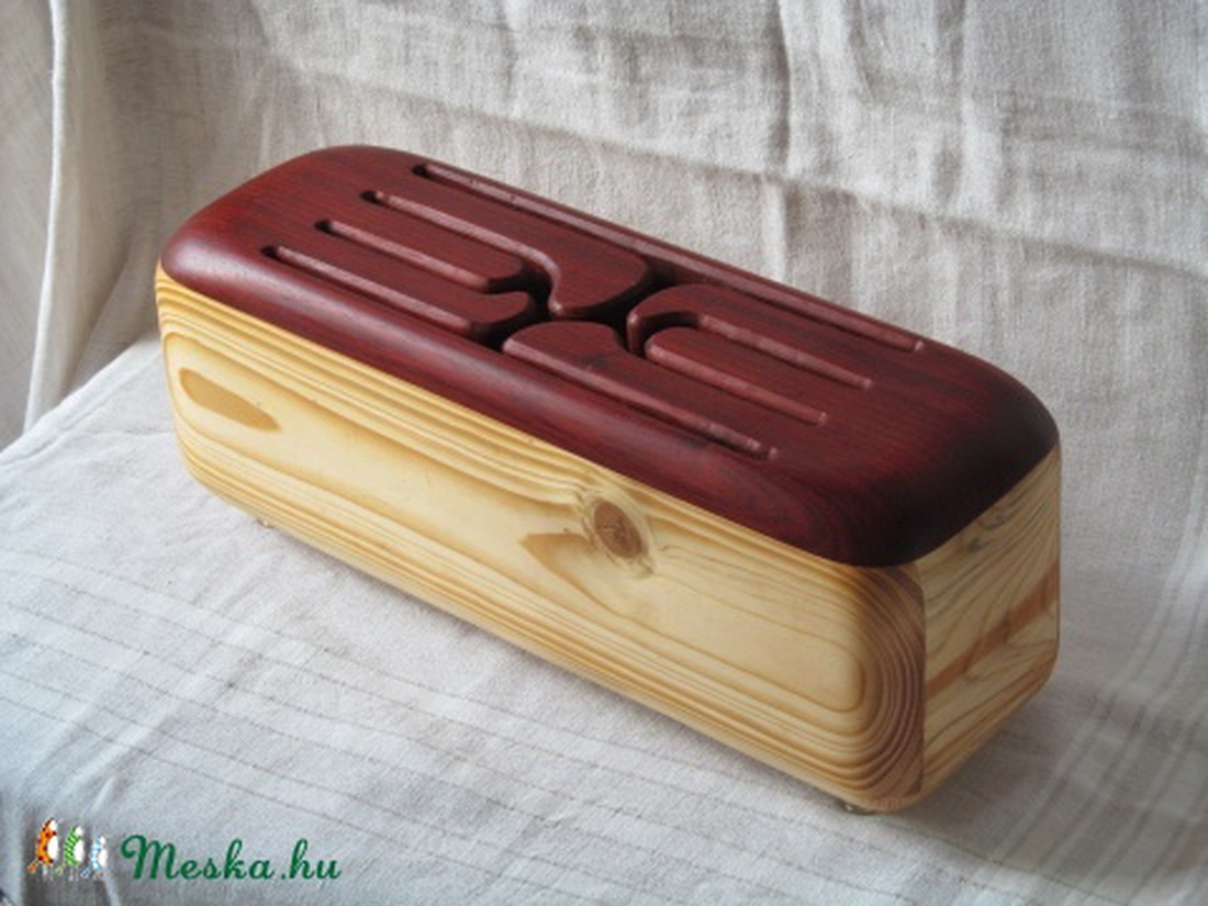 Hatnyelvű vörös nyelves dob fadob  tongue drum  hanggal -  - Meska.hu