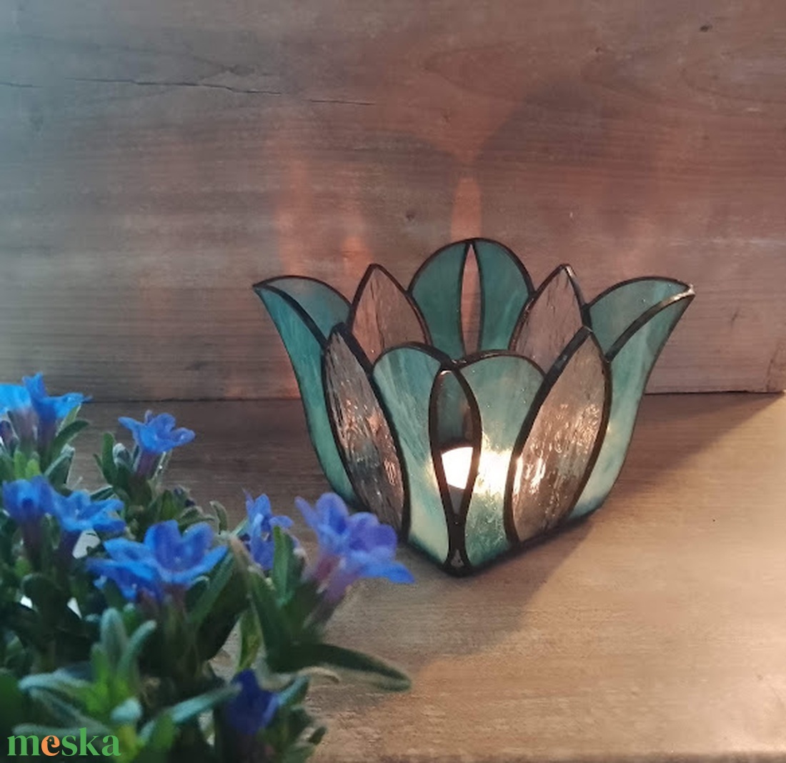 Óriás Tulipán Tiffany Gyertyatartó - otthon & életmód - gyertya, illat, aroma - gyertyatartó - Meska.hu