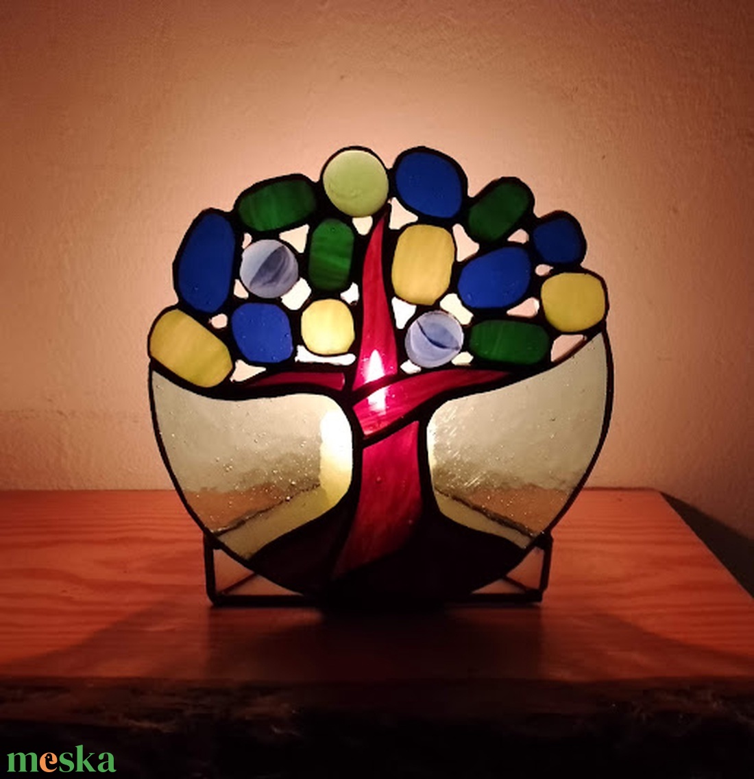 ÉLETFA tiffany mécsestartó.  - otthon & életmód - dekoráció - spiritualitás - füstölő és füstölőtartó - Meska.hu