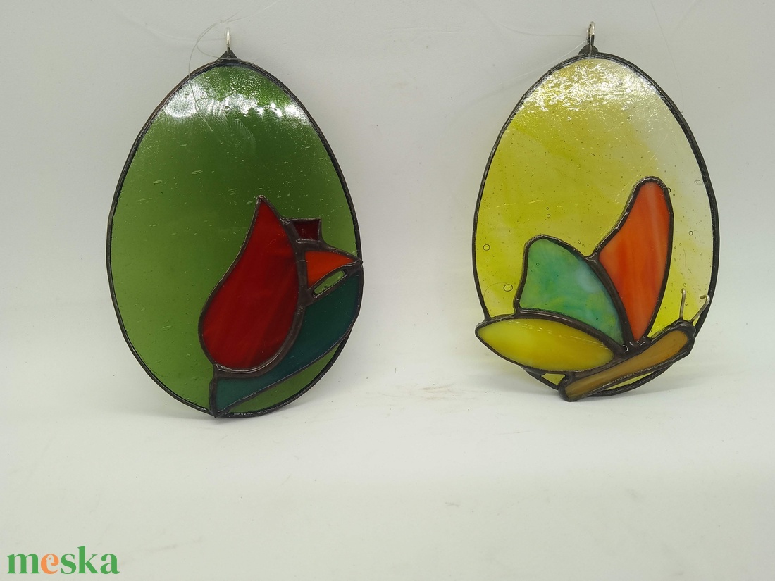 TIFFANY HÚSVÉTI TOJÁS - A színes üveg varázsa - otthon & életmód - dekoráció - ajtó- és ablak dekoráció - ablakdísz - Meska.hu