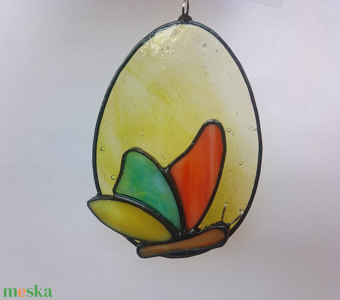 TIFFANY HÚSVÉTI TOJÁS - A színes üveg varázsa - otthon & életmód - dekoráció - ajtó- és ablak dekoráció - ablakdísz - Meska.hu
