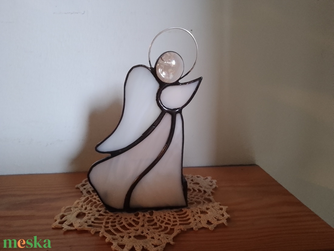 Angyalka Tiffany Mécsestartó - karácsony - karácsonyi lakásdekoráció - karácsonyi fénydekoráció - Meska.hu