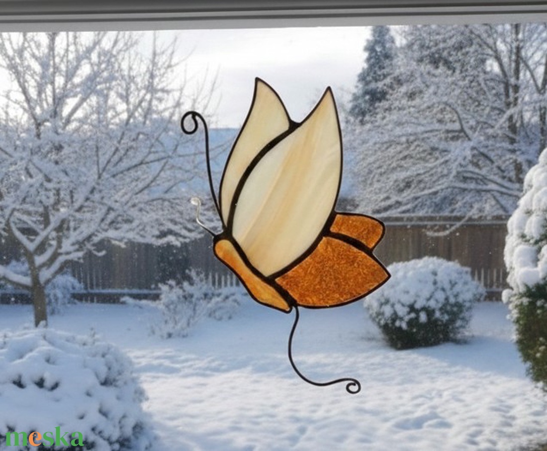 PILLANGÓ tiffany ablakdísz  - otthon & életmód - dekoráció - ajtó- és ablak dekoráció - ablakdísz - Meska.hu