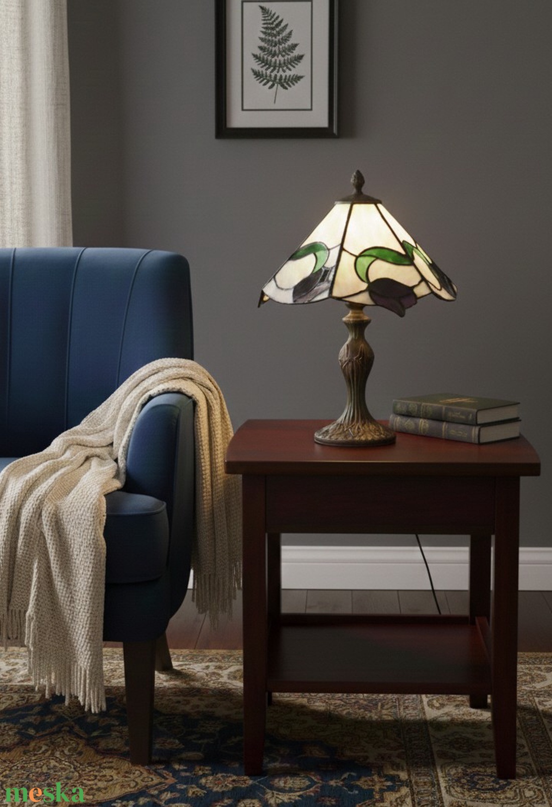 Fekete tulipán - tiffany lámpa  - otthon & életmód - lámpa - asztali lámpa - Meska.hu