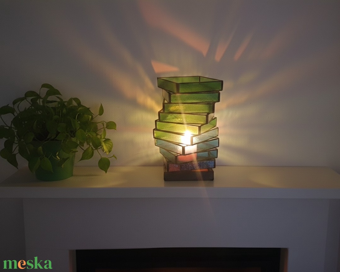 Fényspirál � kézzel készült Tiffany gyertyatartó, prémium lakásdekor - otthon & életmód - lámpa - hangulatlámpa - Meska.hu