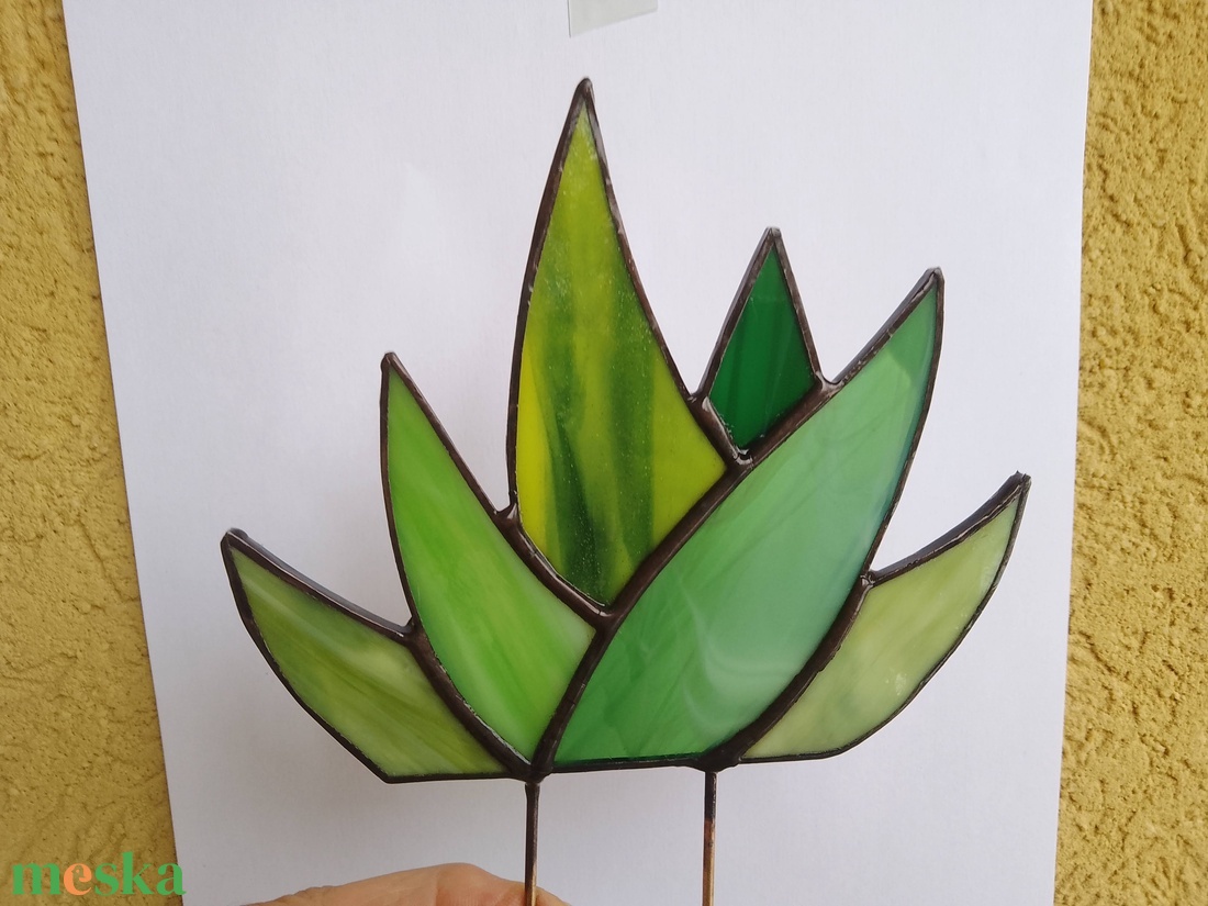 Gondozásmentes Aloe vera tiffany dekor Nőnapra - otthon & életmód - virágdekoráció - virágdíszek - asztali virágdísz - Meska.hu