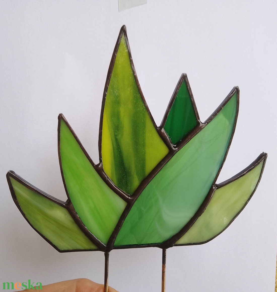 Gondozásmentes Aloe vera tiffany dekor Nőnapra - otthon & életmód - virágdekoráció - virágdíszek - asztali virágdísz - Meska.hu