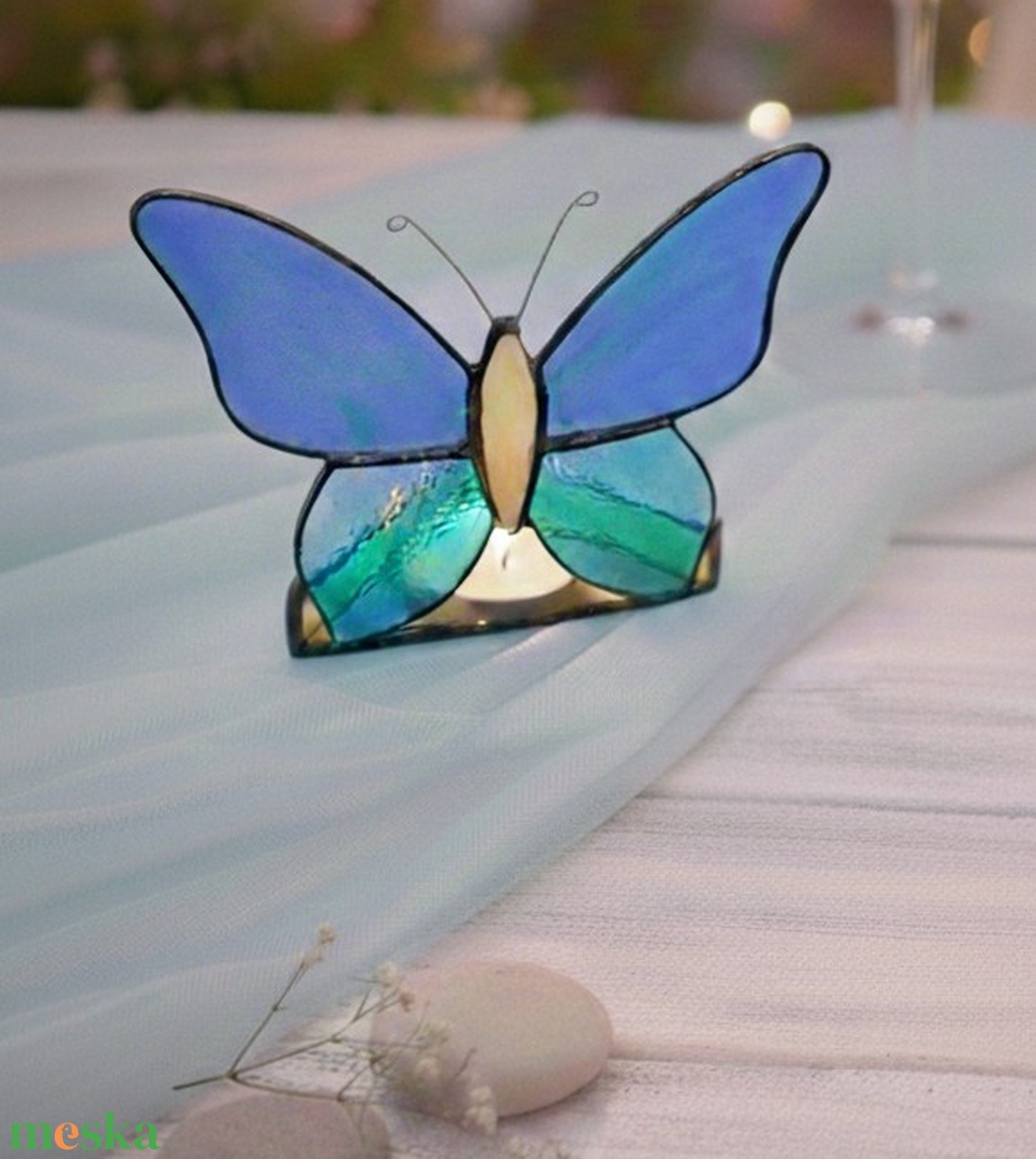 ÓRIÁS PILLANGÓ tiffany mécsestartó - azoknak, akik készen állnak kibontani a szárnyaikat  - otthon & életmód - gyertya, illat, aroma - mécses és mécsestartó - Meska.hu