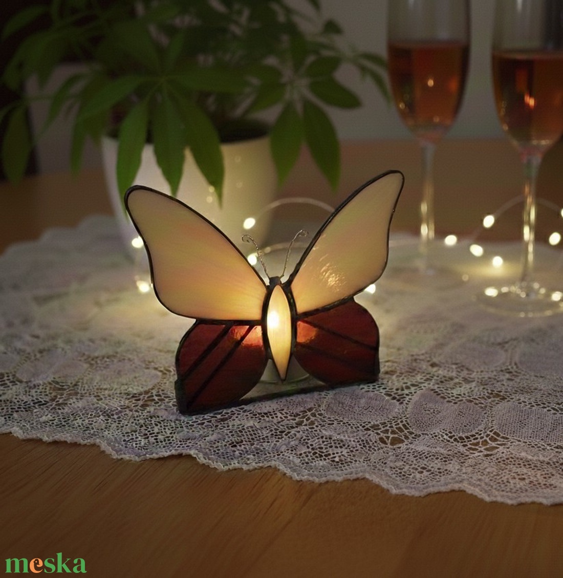 ÓRIÁS PILLANGÓ tiffany mécsestartó - azoknak, akik készen állnak kibontani a szárnyaikat  - otthon & életmód - gyertya, illat, aroma - mécses és mécsestartó - Meska.hu