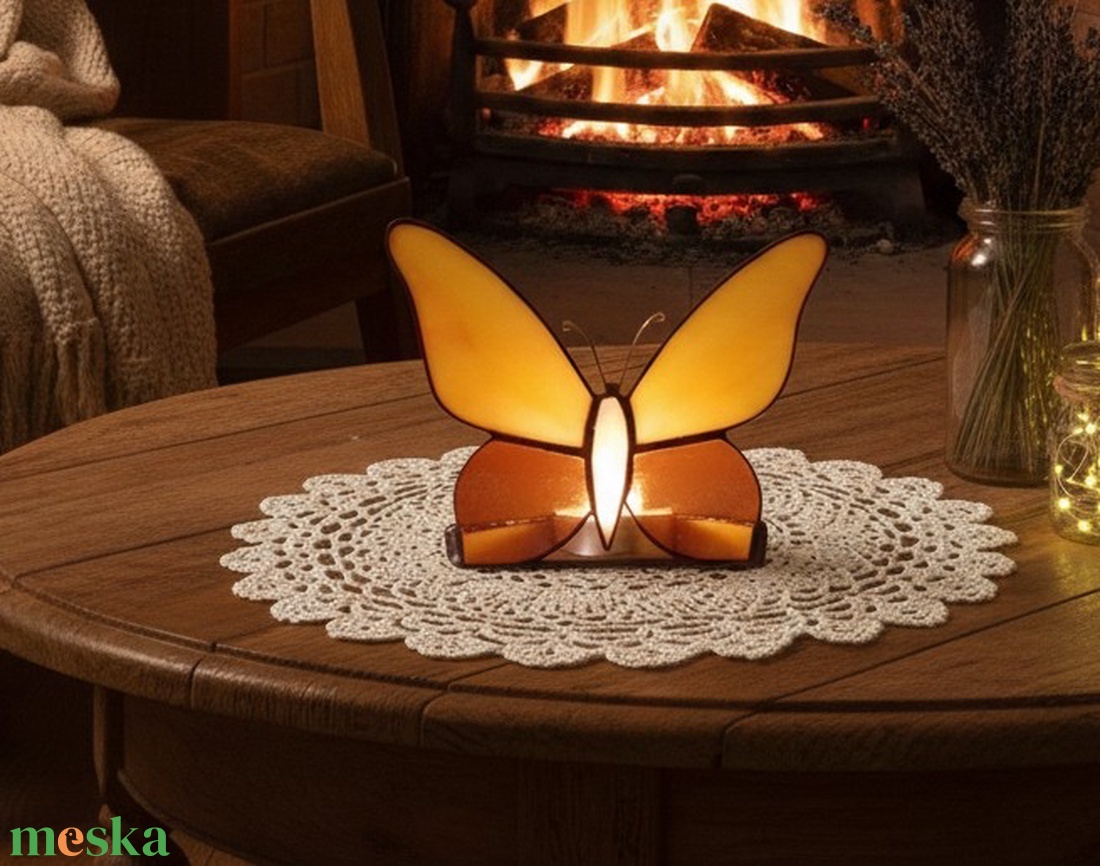 ÓRIÁS PILLANGÓ tiffany mécsestartó - azoknak, akik készen állnak kibontani a szárnyaikat  - otthon & életmód - gyertya, illat, aroma - mécses és mécsestartó - Meska.hu