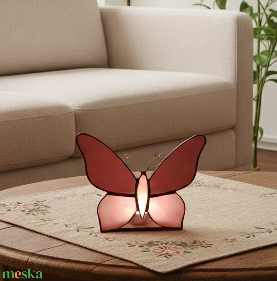 ÓRIÁS PILLANGÓ tiffany mécsestartó - azoknak, akik készen állnak kibontani a szárnyaikat  - otthon & életmód - gyertya, illat, aroma - mécses és mécsestartó - Meska.hu