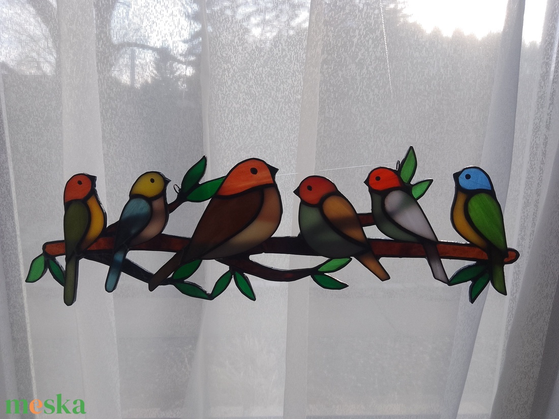 Csicsergő színek -  tiffany ablakdísz - otthon & életmód - dekoráció - ajtó- és ablak dekoráció - ablakdísz - Meska.hu