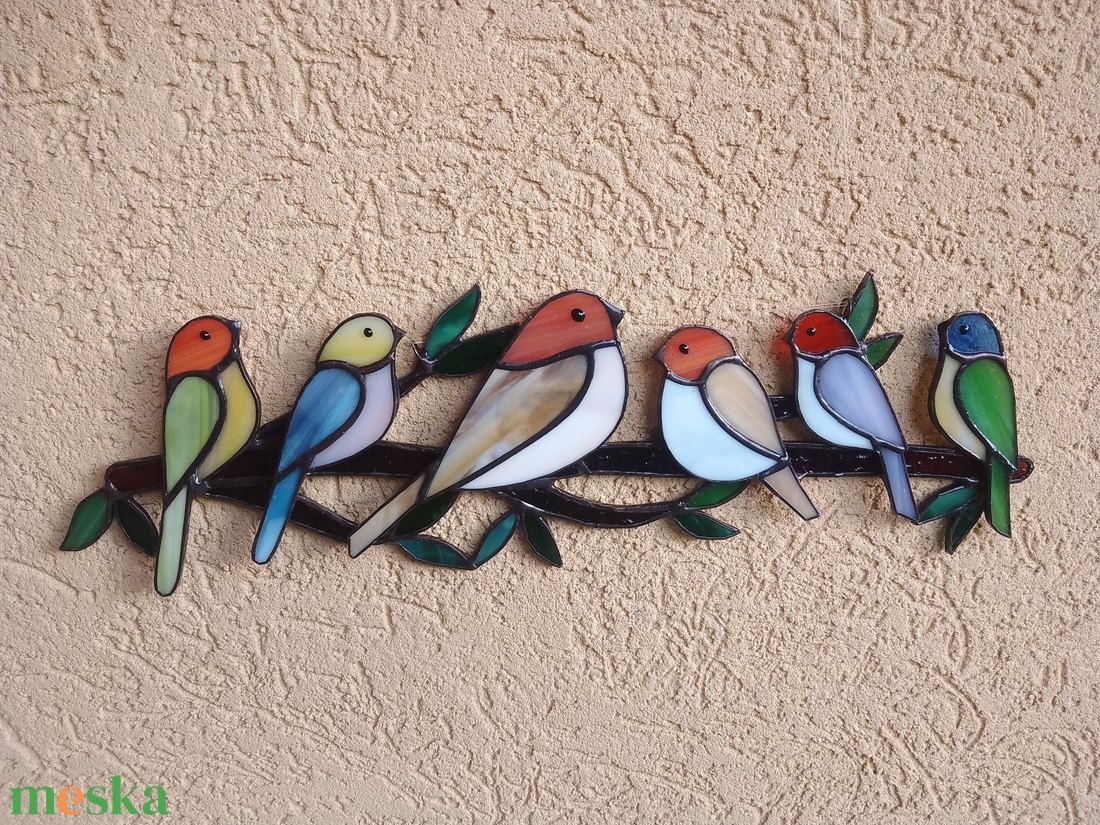 Csicsergő színek -  tiffany ablakdísz - otthon & életmód - dekoráció - ajtó- és ablak dekoráció - ablakdísz - Meska.hu