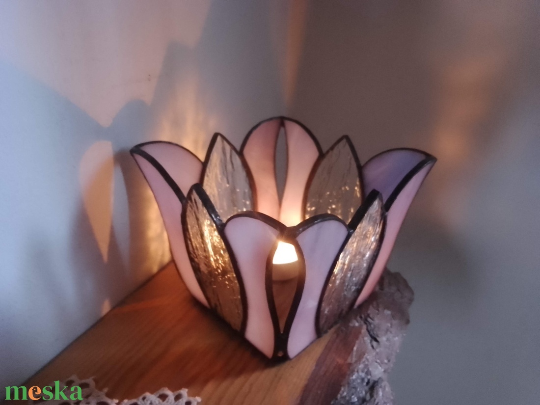 Óriás Tulipán Tiffany Gyertyatartó - otthon & életmód - gyertya, illat, aroma - gyertyatartó - Meska.hu