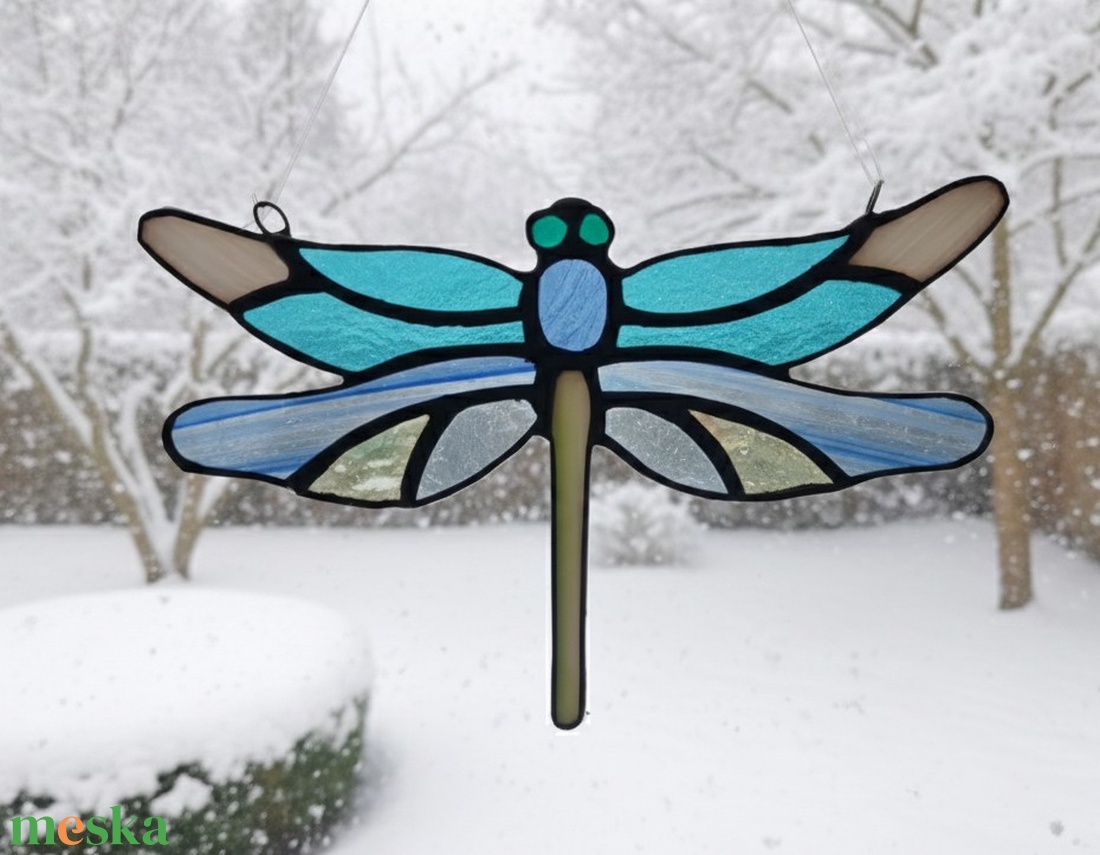 Szitakötő tiffany ablakdísz - otthon & életmód - dekoráció - ajtó- és ablak dekoráció - ablakdísz - Meska.hu