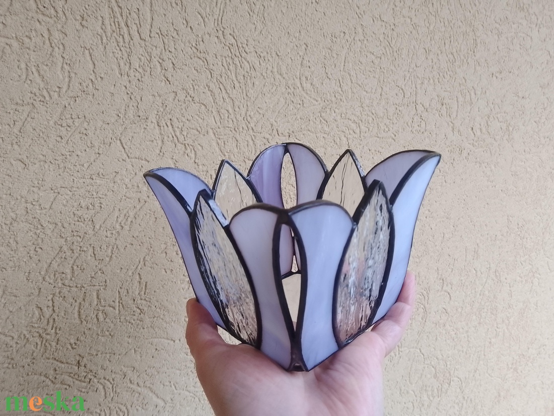 Óriás Tulipán Tiffany Gyertyatartó - otthon & életmód - gyertya, illat, aroma - gyertyatartó - Meska.hu