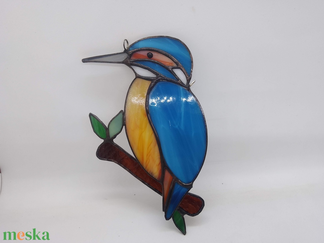 JÉGMADÁR faágon TIFFANY napfogó/ablakdísz a természet szerelmeseinek - otthon & életmód - dekoráció - ajtó- és ablak dekoráció - ablakdísz - Meska.hu