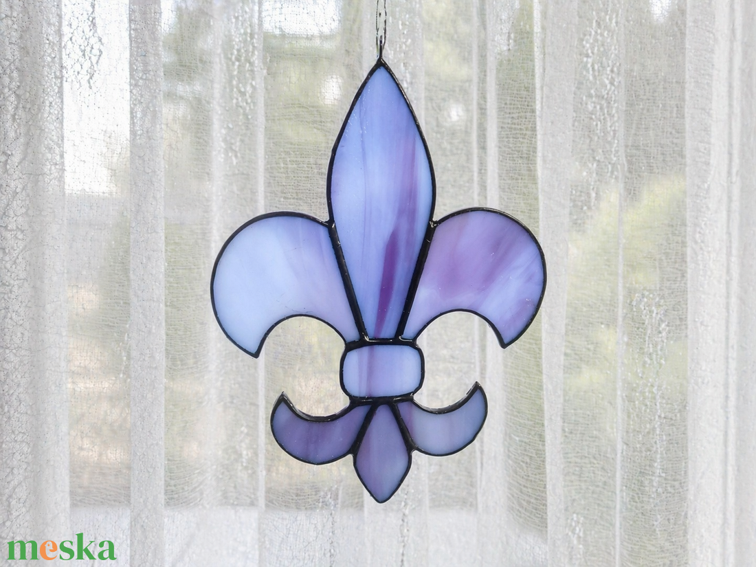 BOURBON LILIOM KERESZT tiffany ablakdísz  - otthon & életmód - vallás - kereszt - Meska.hu