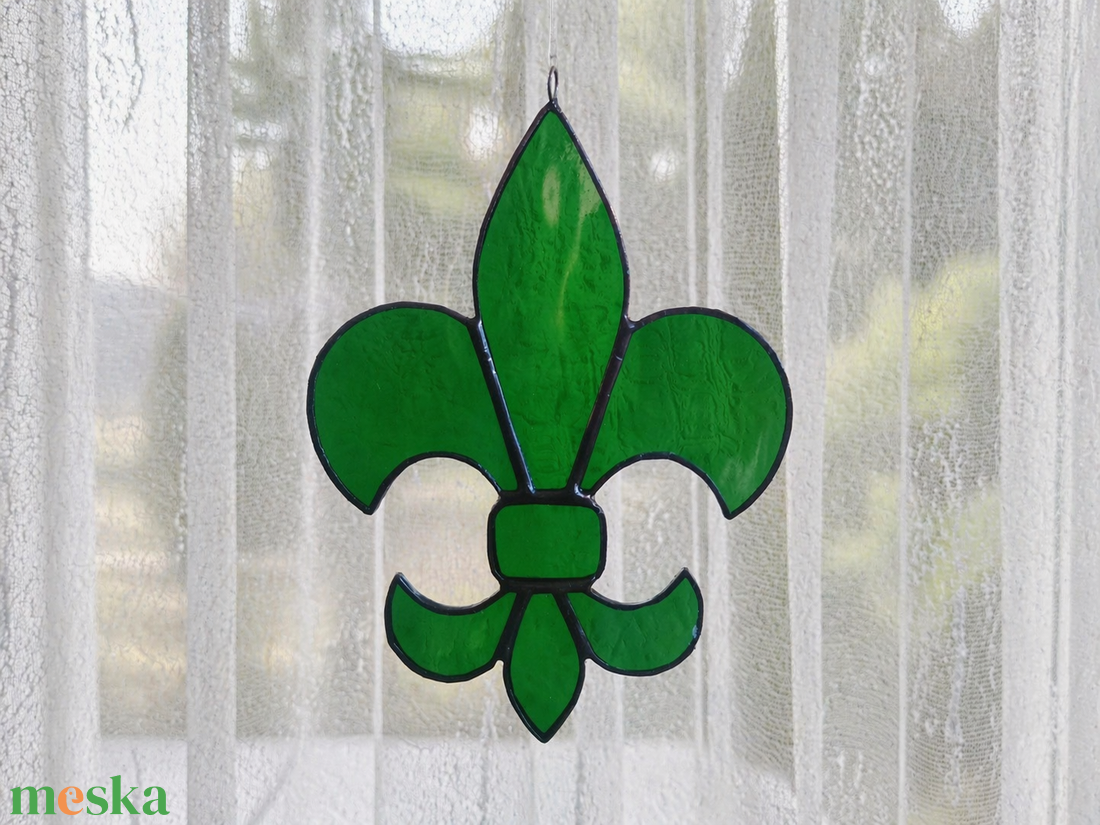 BOURBON LILIOM KERESZT tiffany ablakdísz  - otthon & életmód - vallás - kereszt - Meska.hu