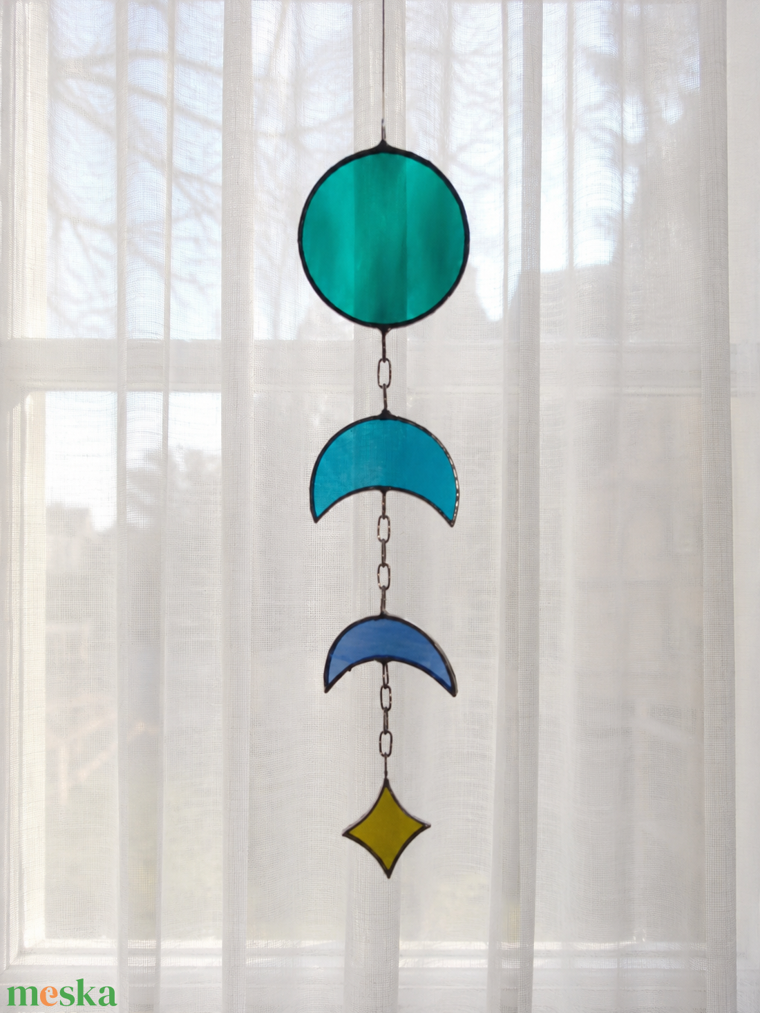 HOLDFÁZISOK tiffany ablakdísz  - otthon & életmód - dekoráció - spiritualitás - mandala - Meska.hu