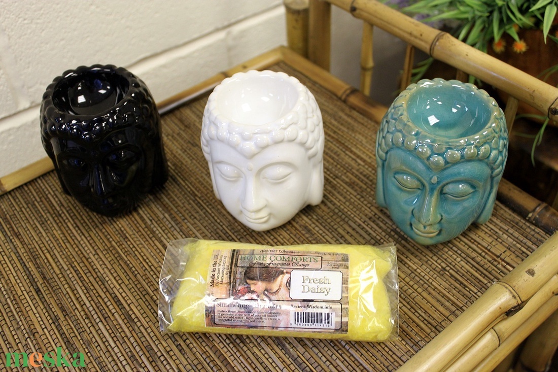 Buddha fej illóolaj párologtató kerámia aroma lámpa, illat viasz kúp, teamécses lámpa - otthon & életmód - gyertya, illat, aroma - párologtató - Meska.hu