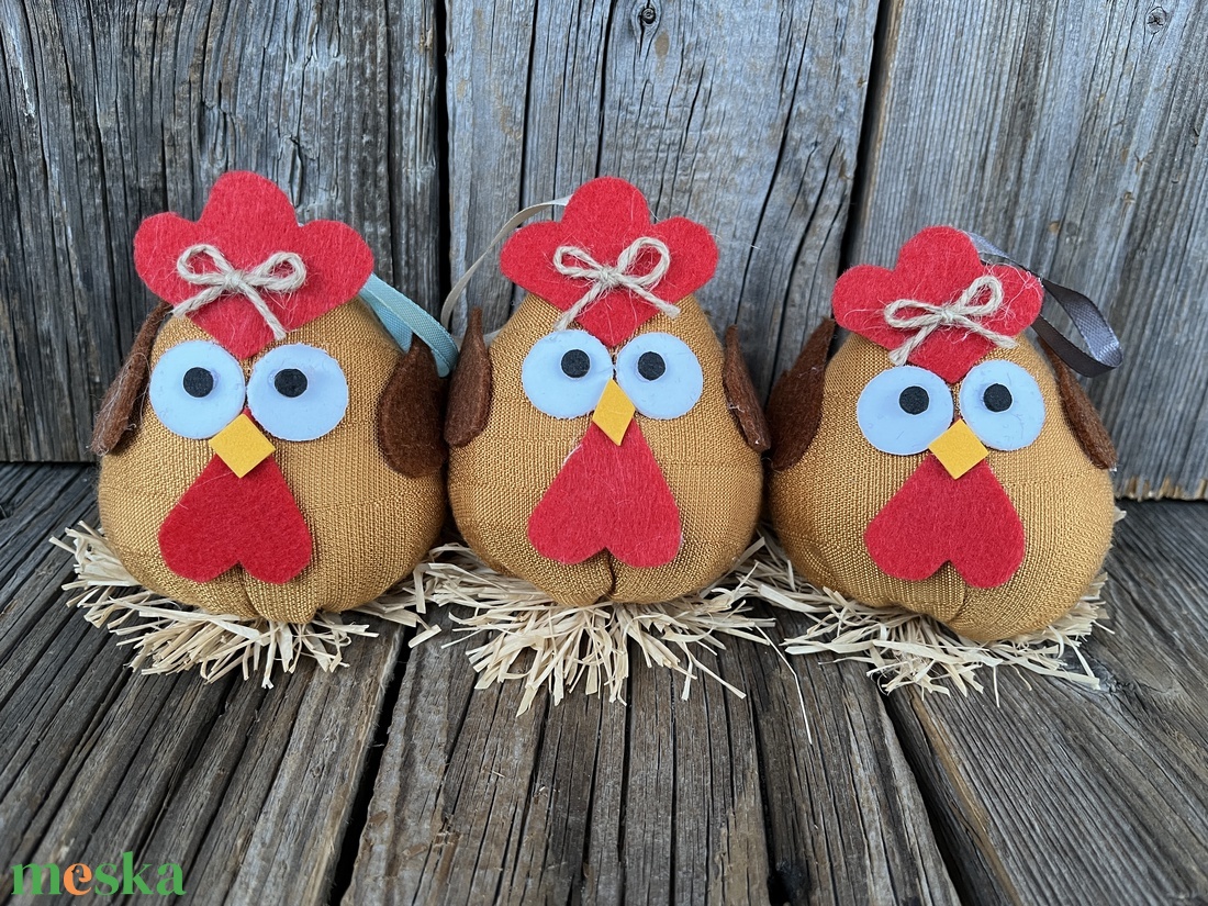 Textil tyúkok - otthon & életmód - dekoráció - asztal és polc dekoráció - asztaldísz - Meska.hu