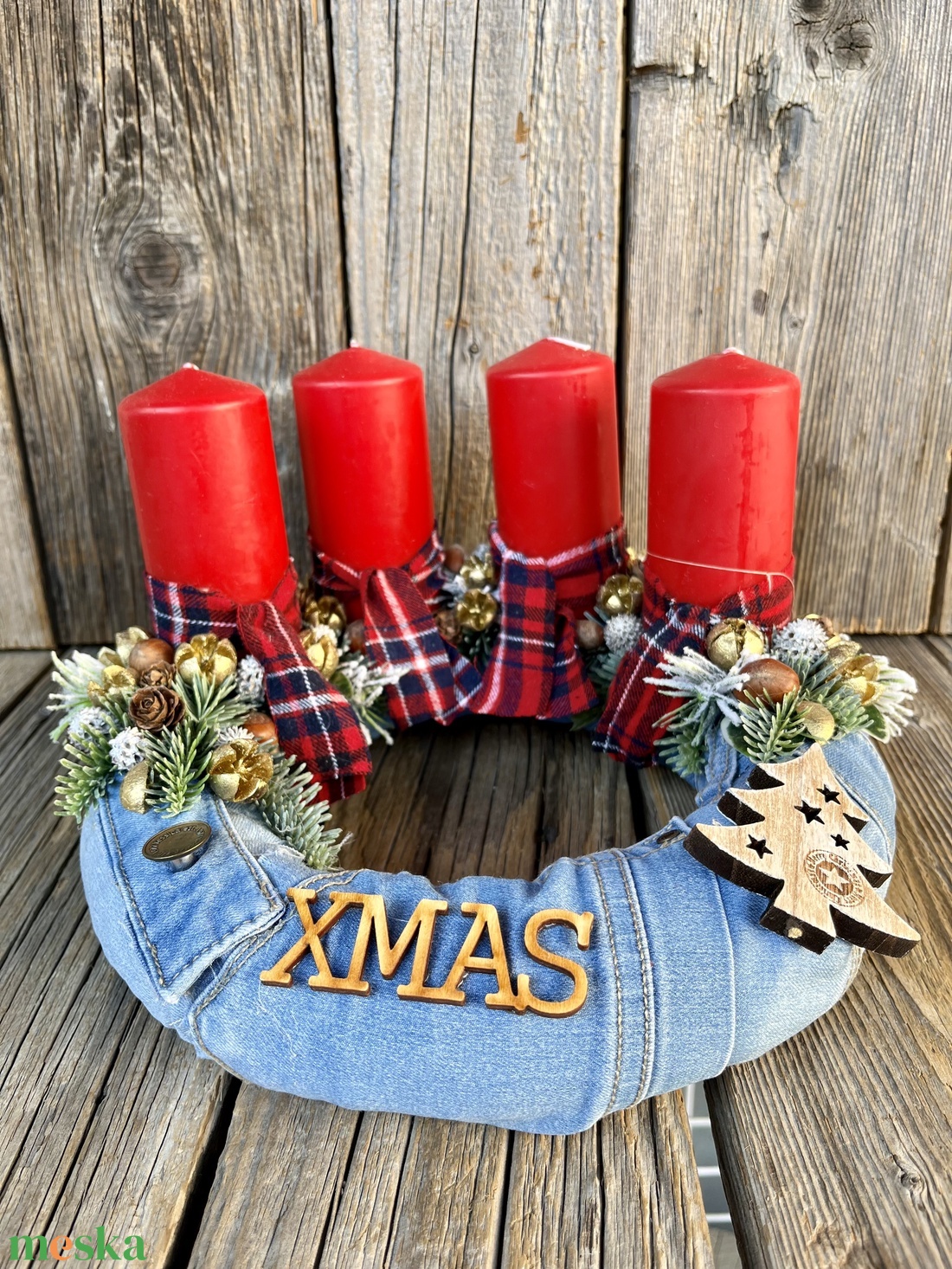 Farmer bevonatú vagány adventi koszorú - karácsony - adventi díszek - adventi koszorú - Meska.hu Farmer bevonatú vagány adventi koszorú - karácsony - adventi díszek - adventi koszorú - Meska.hu