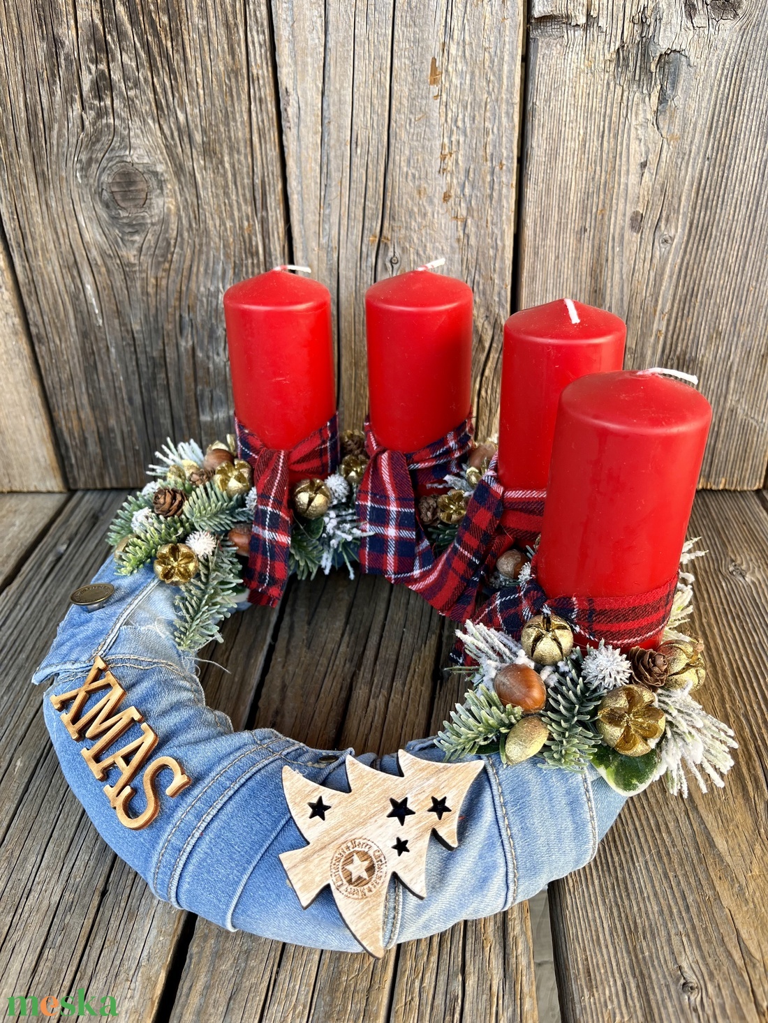 Farmer bevonatú vagány adventi koszorú - karácsony - adventi díszek - adventi koszorú - Meska.hu Farmer bevonatú vagány adventi koszorú - karácsony - adventi díszek - adventi koszorú - Meska.hu
