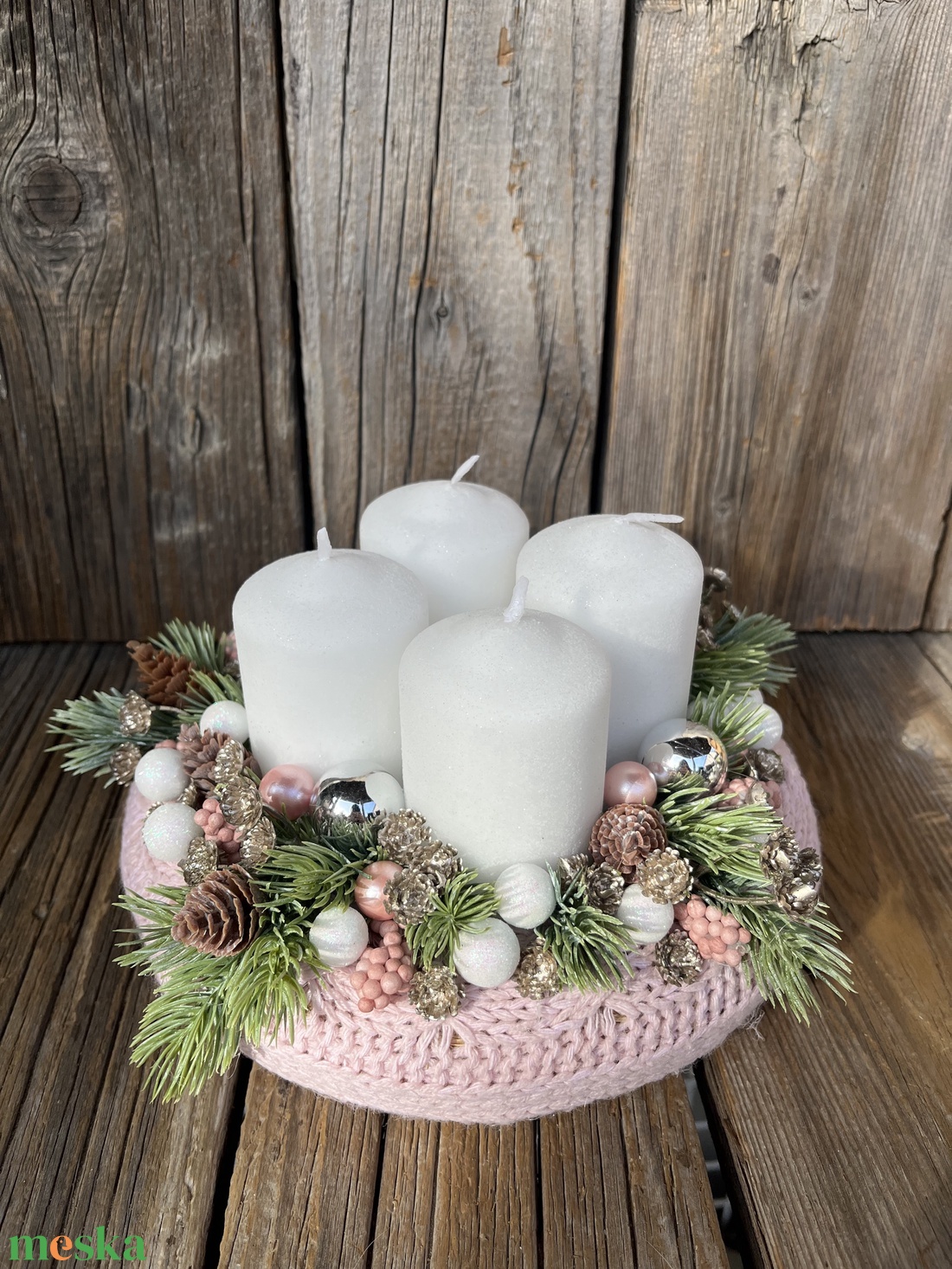 Rózsaszín adventi koszorú - karácsony - adventi díszek - adventi koszorú - Meska.hu Rózsaszín adventi koszorú - karácsony - adventi díszek - adventi koszorú - Meska.hu
