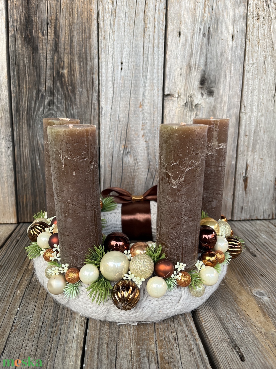 Arany és csokoládébarna adventi koszorú - karácsony - adventi díszek - adventi koszorú - Meska.hu Arany és csokoládébarna adventi koszorú - karácsony - adventi díszek - adventi koszorú - Meska.hu
