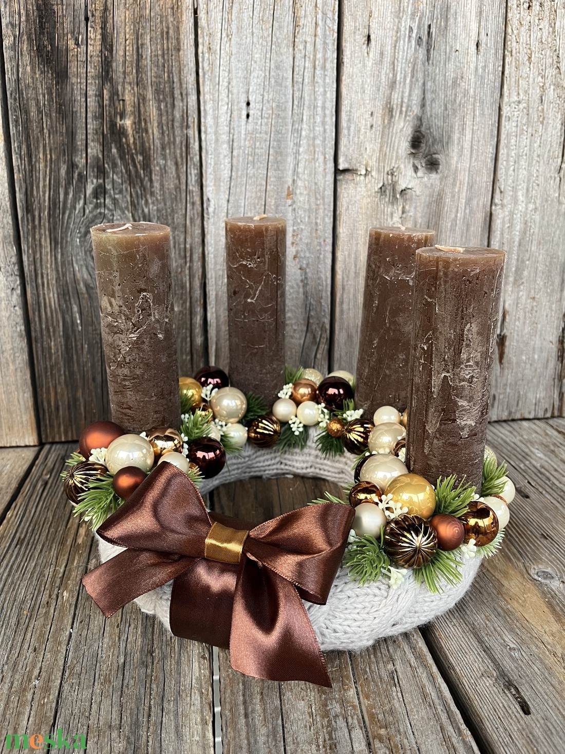 Arany és csokoládébarna adventi koszorú - karácsony - adventi díszek - adventi koszorú - Meska.hu Arany és csokoládébarna adventi koszorú - karácsony - adventi díszek - adventi koszorú - Meska.hu
