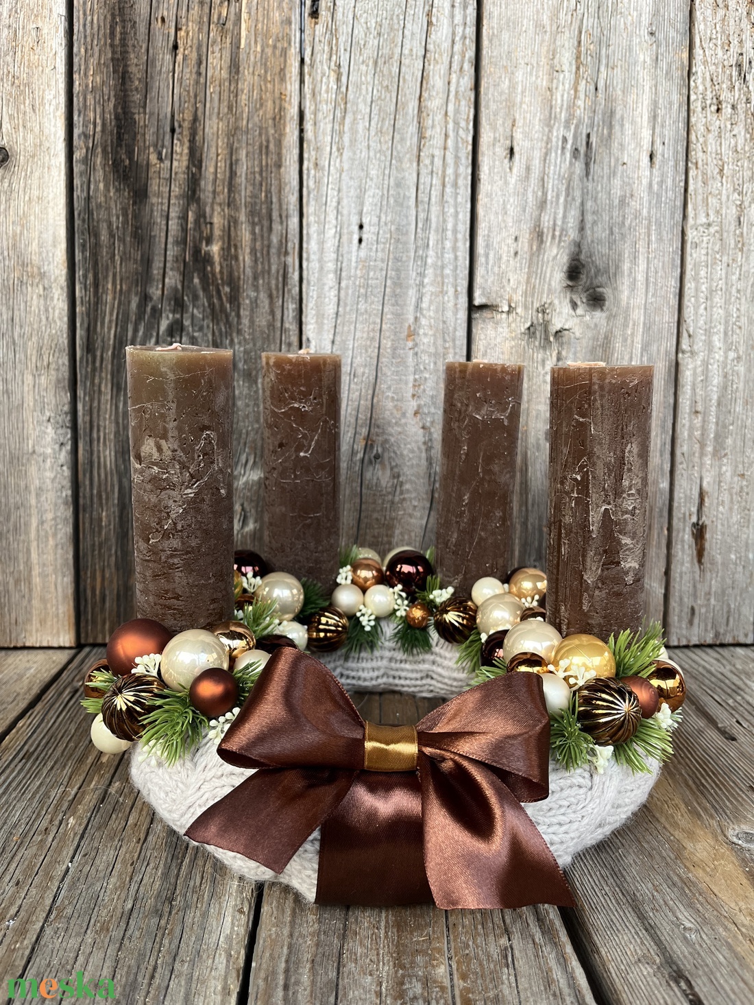 Arany és csokoládébarna adventi koszorú - karácsony - adventi díszek - adventi koszorú - Meska.hu Arany és csokoládébarna adventi koszorú - karácsony - adventi díszek - adventi koszorú - Meska.hu