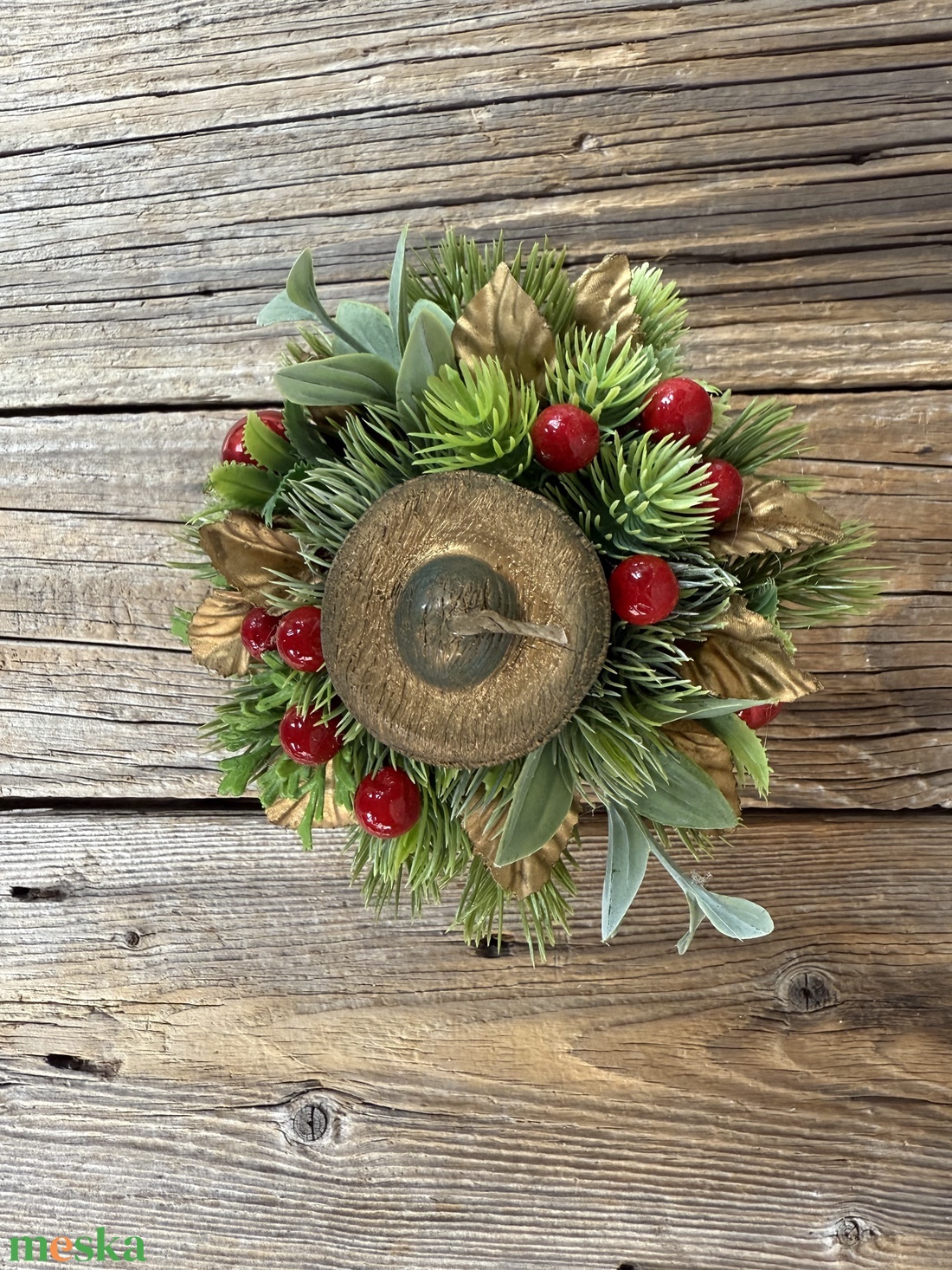 Karácsonyi asztali dísz - karácsony - adventi díszek - adventi koszorú - Meska.hu