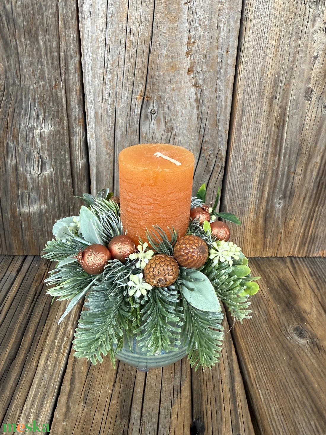 Karácsonyi asztali dísz - karácsony - adventi díszek - adventi koszorú - Meska.hu