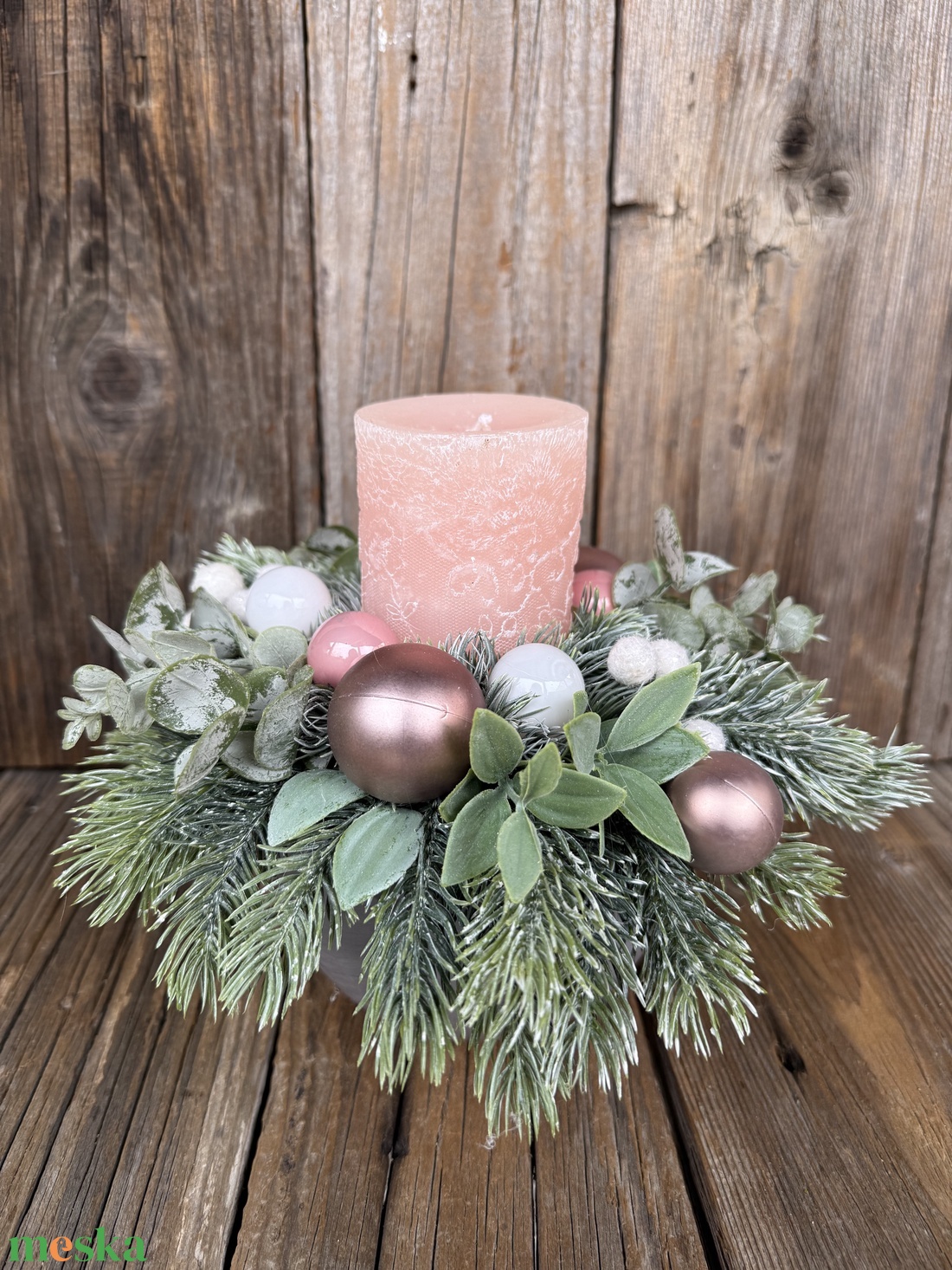 Karácsonyi asztaldísz - karácsony - adventi díszek - adventi koszorú - Meska.hu