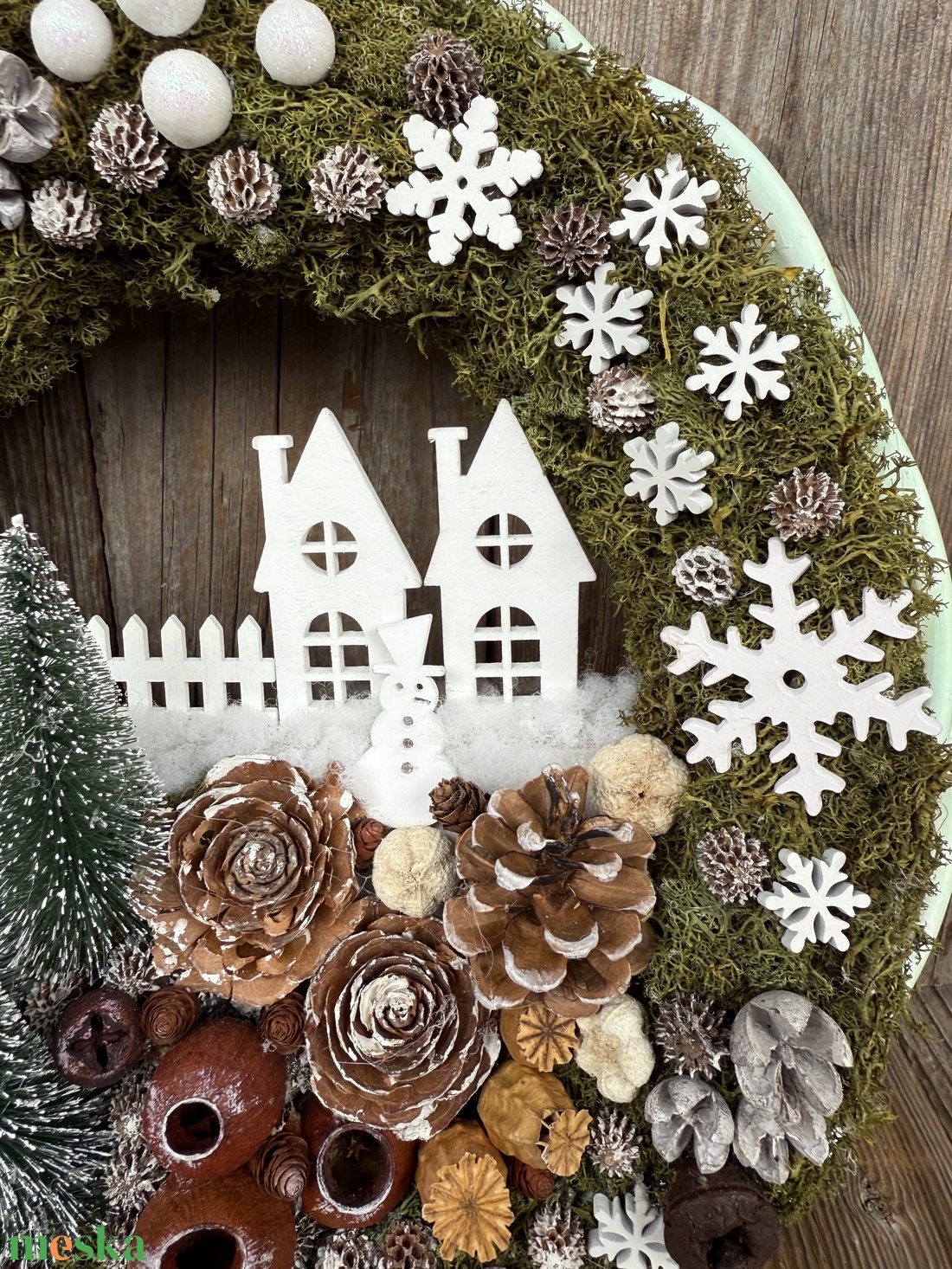 Téli ajtókopogtató - karácsony - adventi díszek - adventi koszorú - Meska.hu