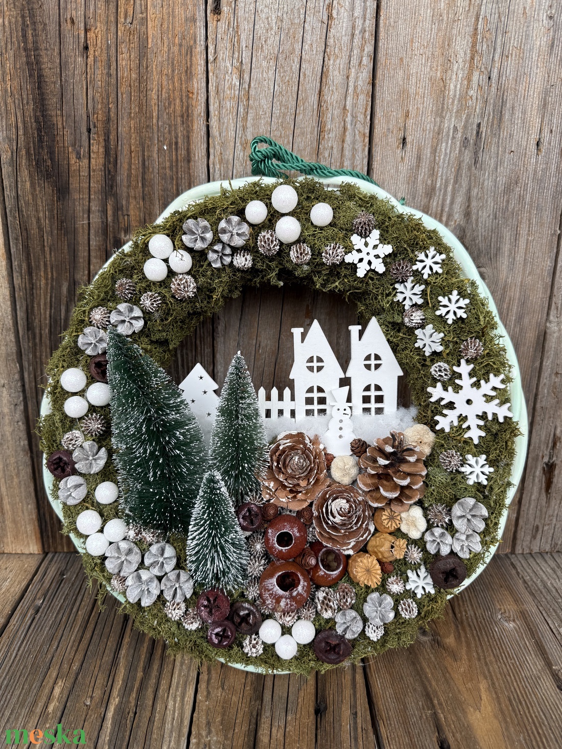 Téli ajtókopogtató - karácsony - adventi díszek - adventi koszorú - Meska.hu