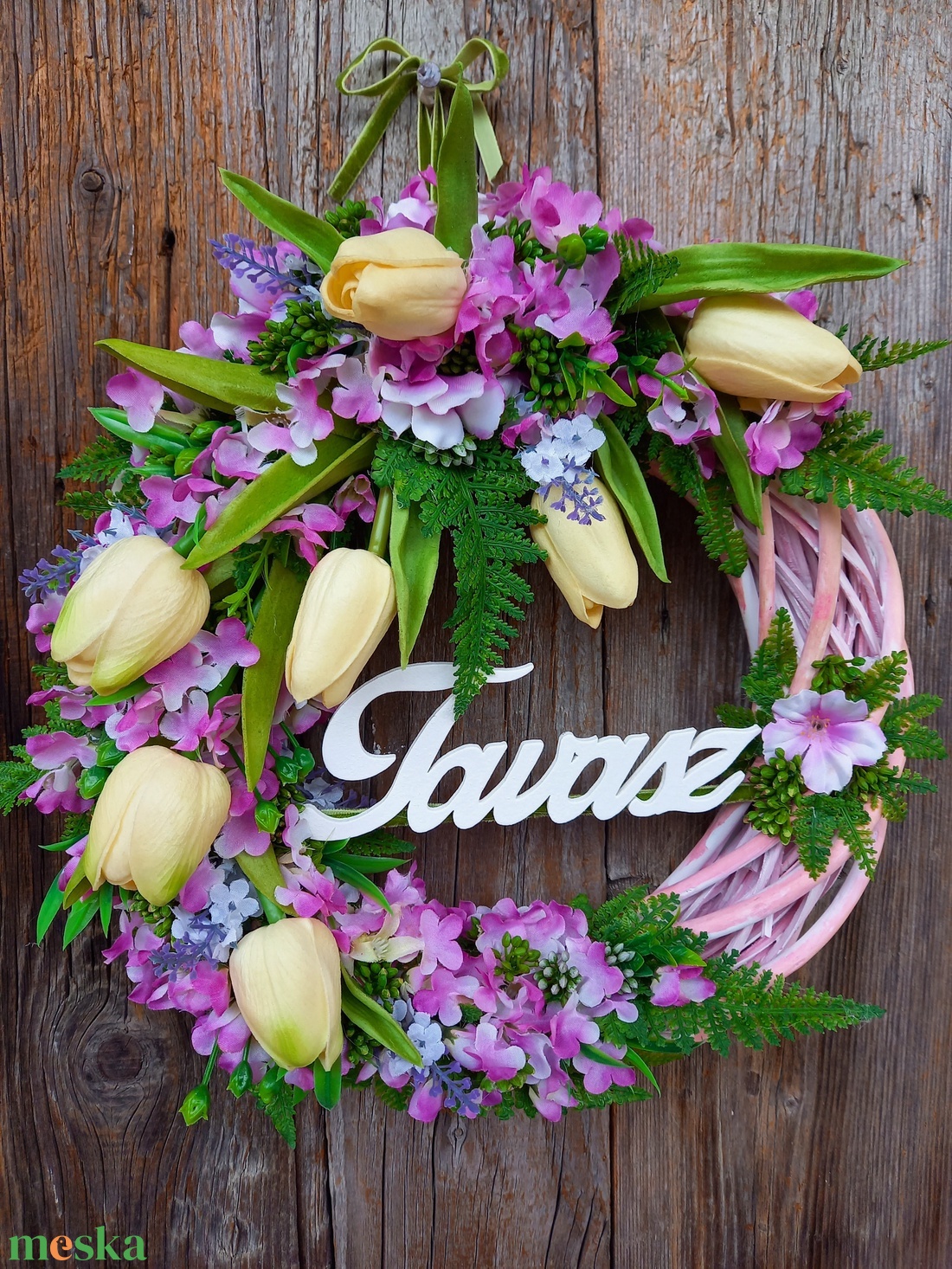 Tavaszi ajtókopogtató - otthon & életmód - dekoráció - ajtó- és ablak dekoráció - ajtódísz & kopogtató - Meska.hu